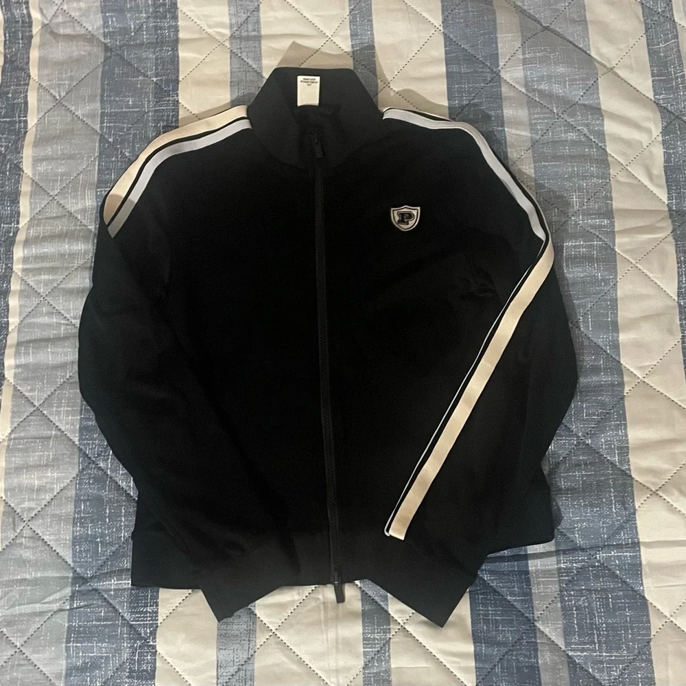 VS PINK Track Star Full Zip Jacket in Black Size S 🖤🩵🤍 - Picture 2 of 7
